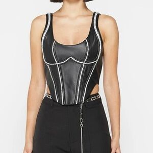 Maniere de Voir Vegan Leather Rhinestone Embellished Corset Size 2
Never Worn